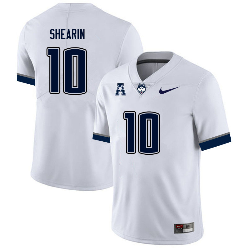 Men #10 Chris Shearin Uconn Huskies College Football Jerseys Sale-White - Click Image to Close